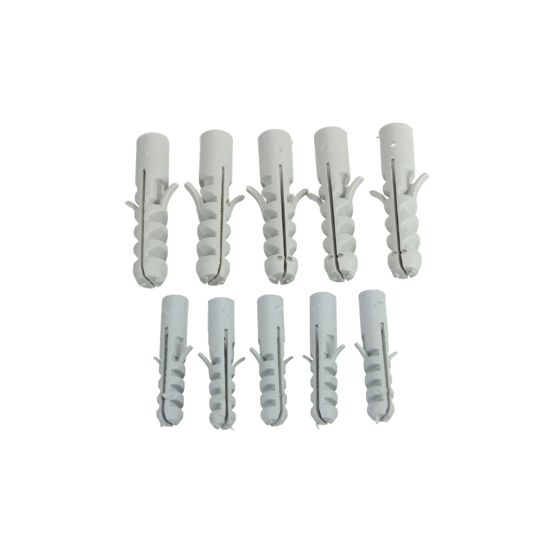 10mm Wall Plug Plastic PE Grey 100pcs
