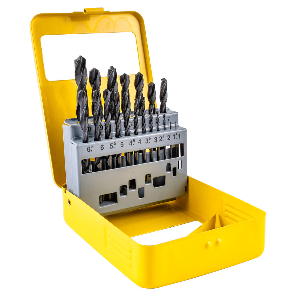 Drill Bit Set 19pce Roll Forged Metal Case