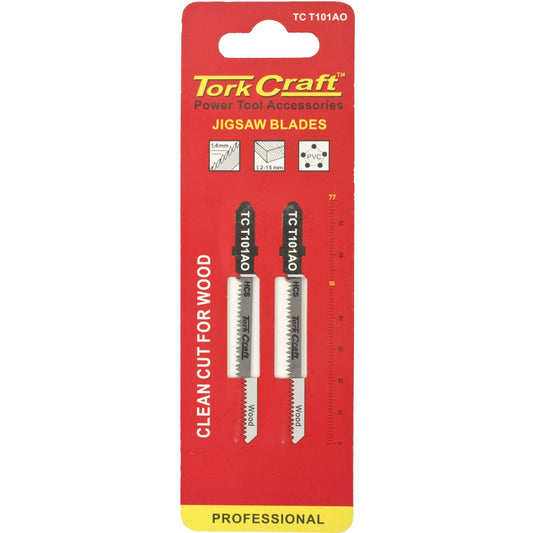 T-shank Jigsaw Blade For Wood 1.3mm 20tpi 75mm 2pc