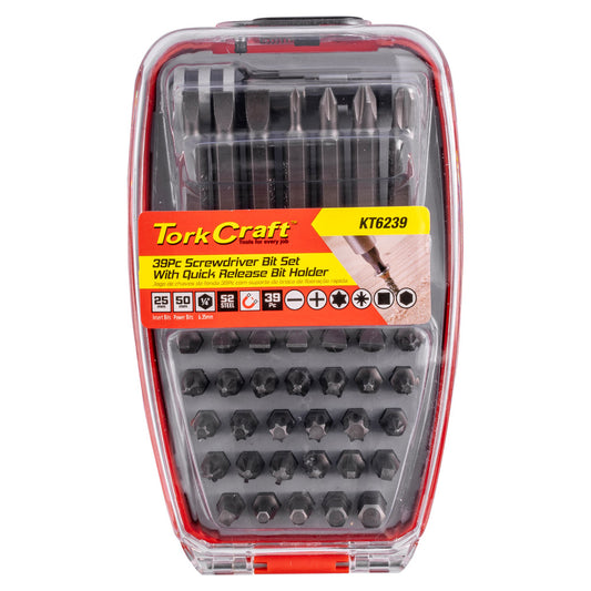 Tork Craft 39-Piece Screwdriver Bit Set with Quick-Release Magnetic Holder